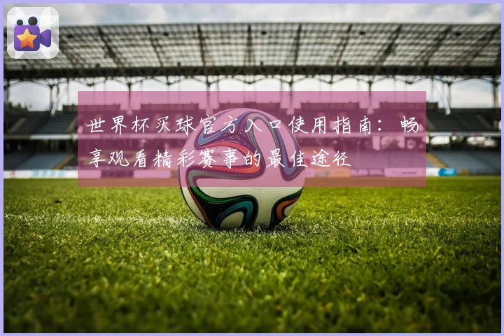 世界杯买球官方入口使用指南:畅享观看精彩赛事的最佳途径